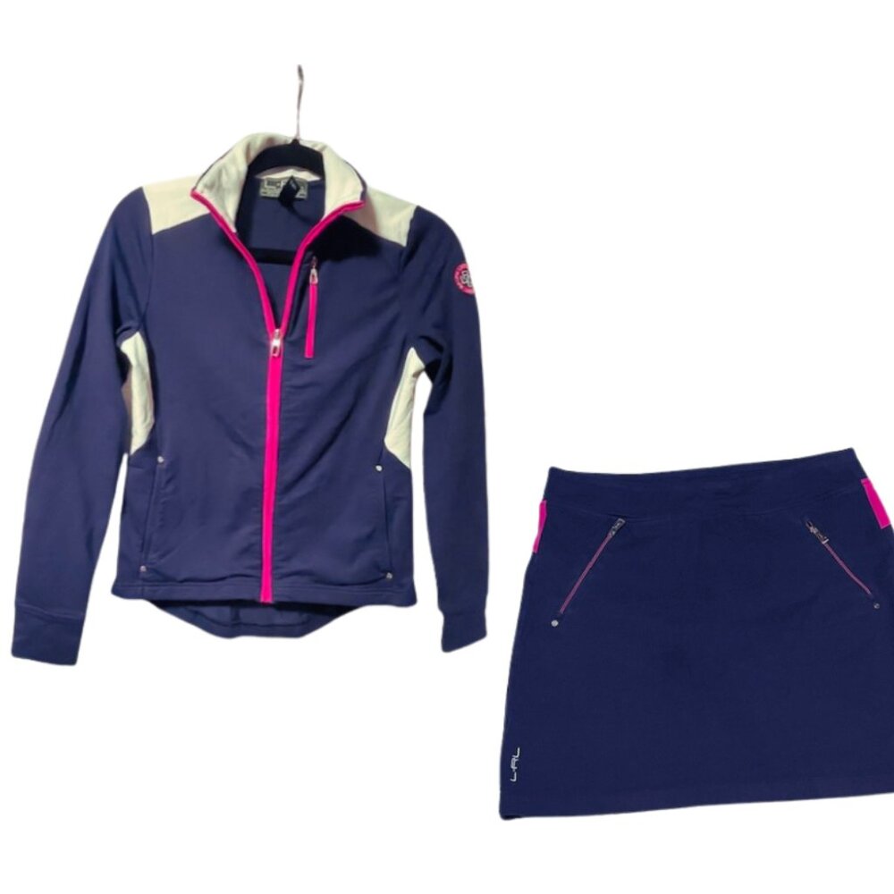 Lauren Ralph Lauren Womens Activewear Jacket & Skort Navy/White Cotton Blend  XS